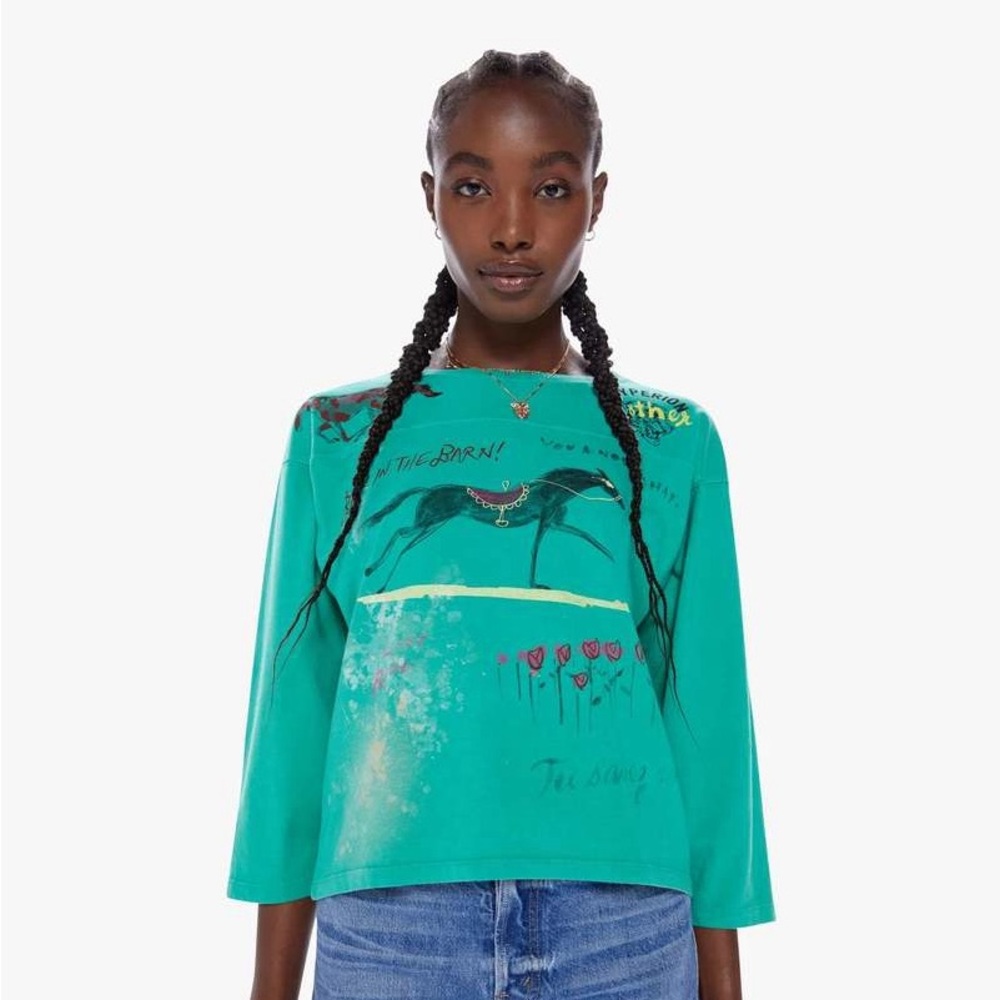 MOTHER Green Graphic Top